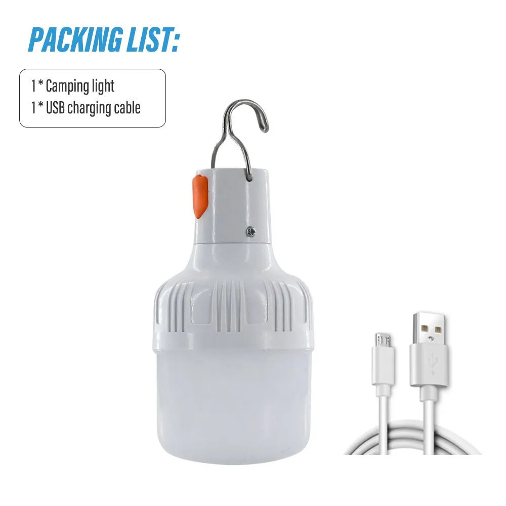 Outdoor USB Rechargeable LED Lamp Bulbs High Brightness Waterproof Emergency Camping Lantern