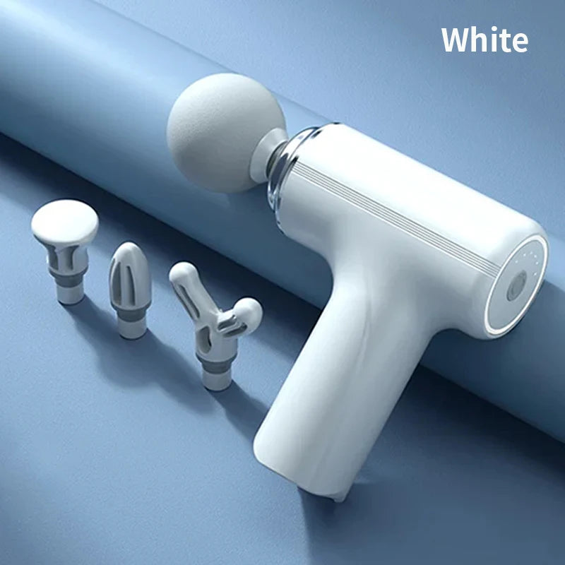 Portable AI Fascial Massage Gun Electric Percussion Massager with 4 Heads for Full Body Relaxation