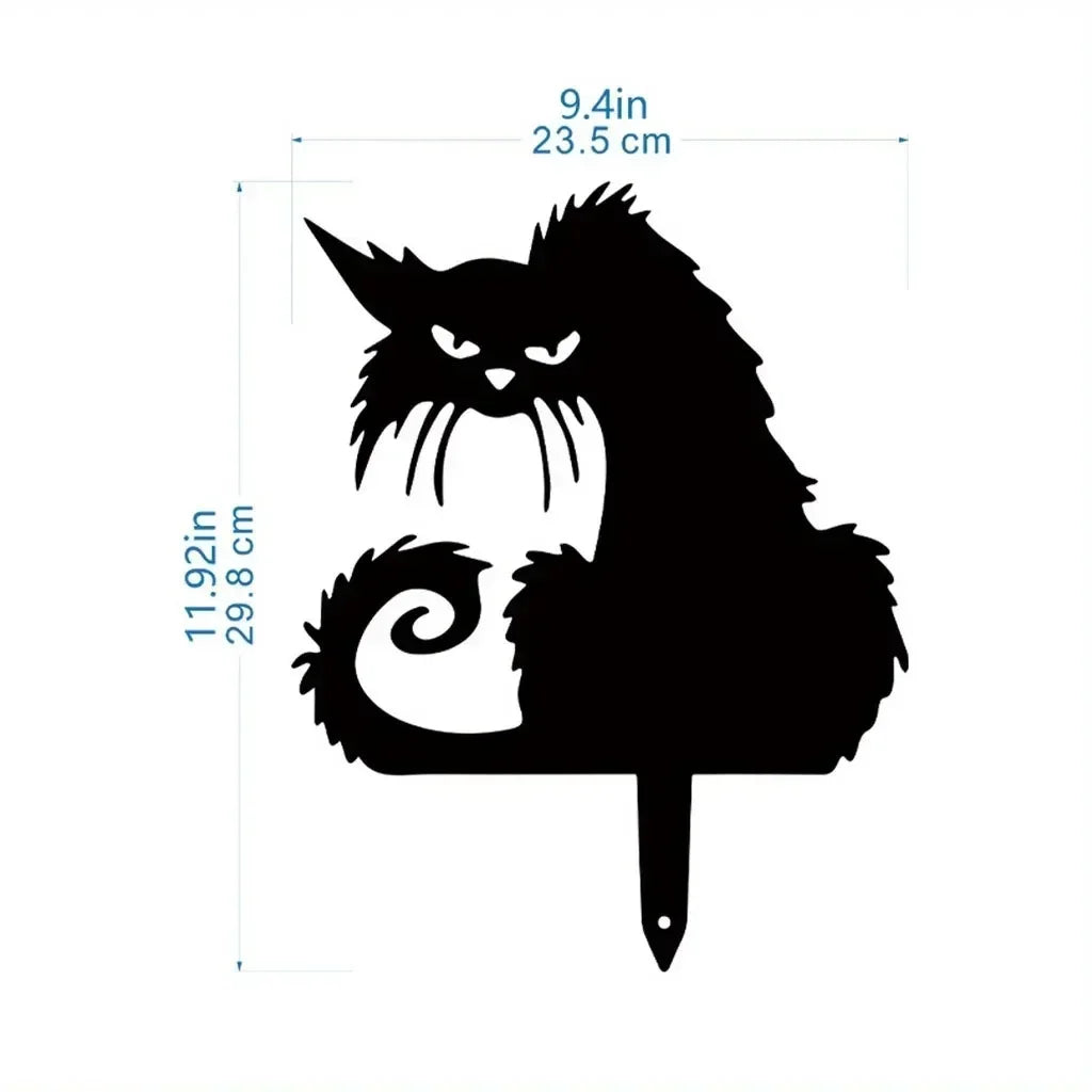 Exclusive Cute Cat Garden Silhouette – Tiki-Inspired Cat Family Garden Stakes Outdoor Decor Statues