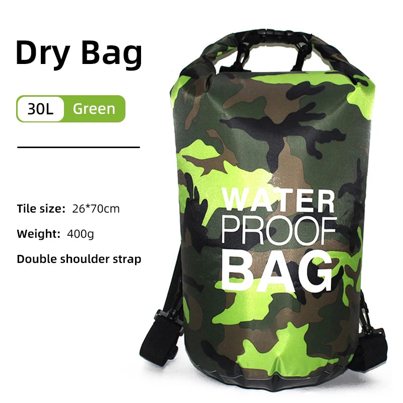 Waterproof 30L 15L Dry Bag Backpack with Wet Separation Pocket for Kayaking Boating Outdoor Kit Pack