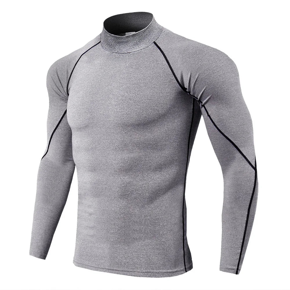 Long Sleeve Men’s Compression T-Shirt – Quick Dry Gym Top for Fitness, Running & Bodybuilding