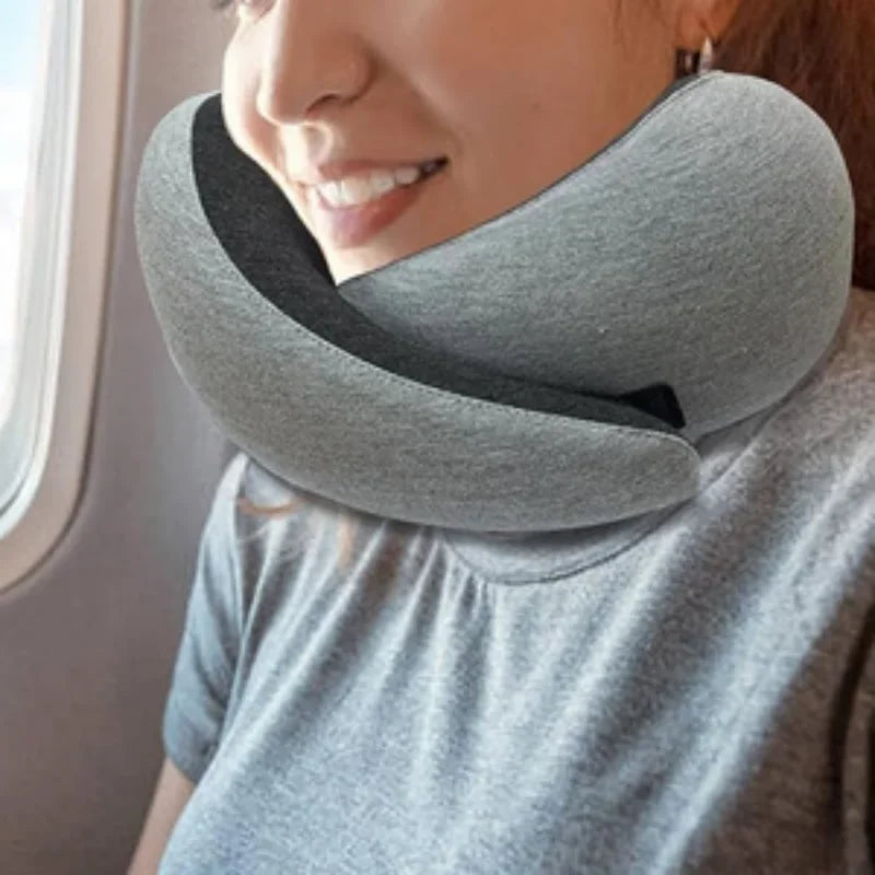 Travel Neck Pillow Memory Foam U-Shaped Adjustable Car Headrest Flight Train Office Rest Cushion