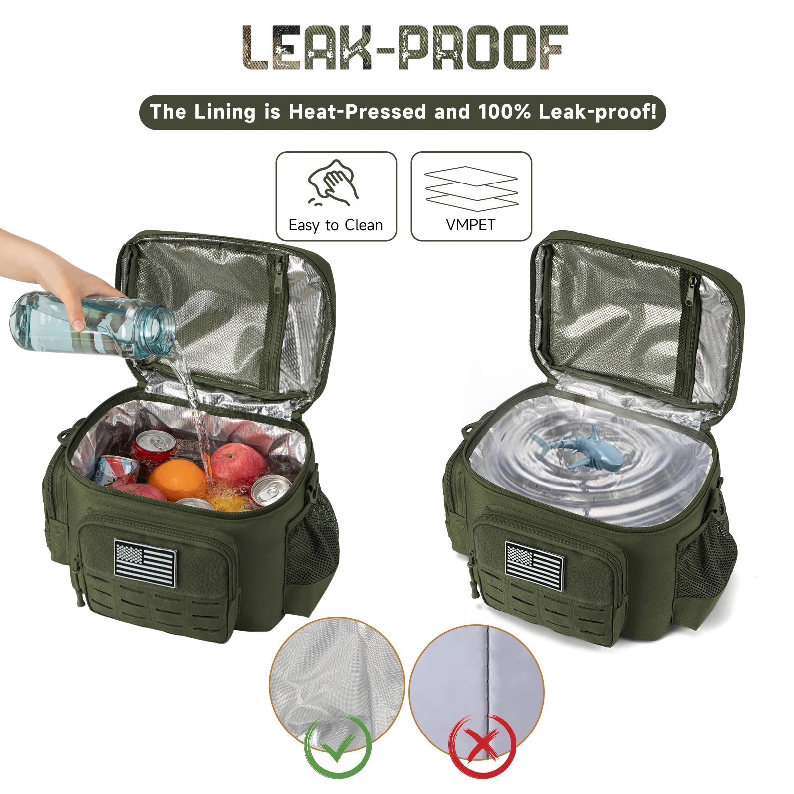 Tactical Lunch Box for Men/Women Outdoor Heavy Duty Insulated Thermal Cooler Bag Work Picnic Camping