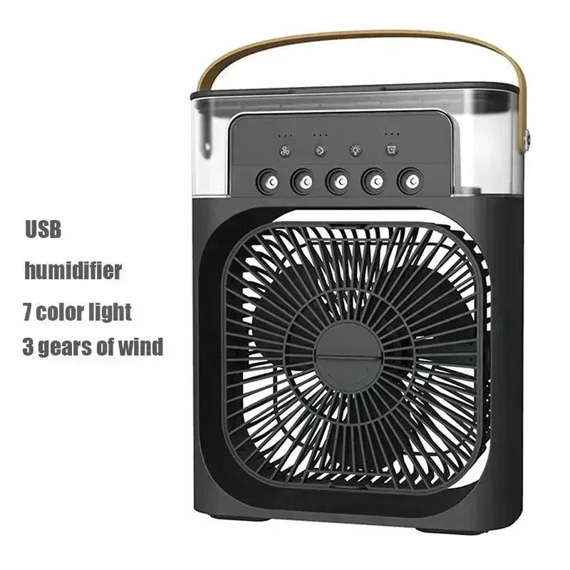 KUALOOL 3-in-1 Portable Mini Air Conditioner Fan Humidifier Cooling Fan with LED Night Light