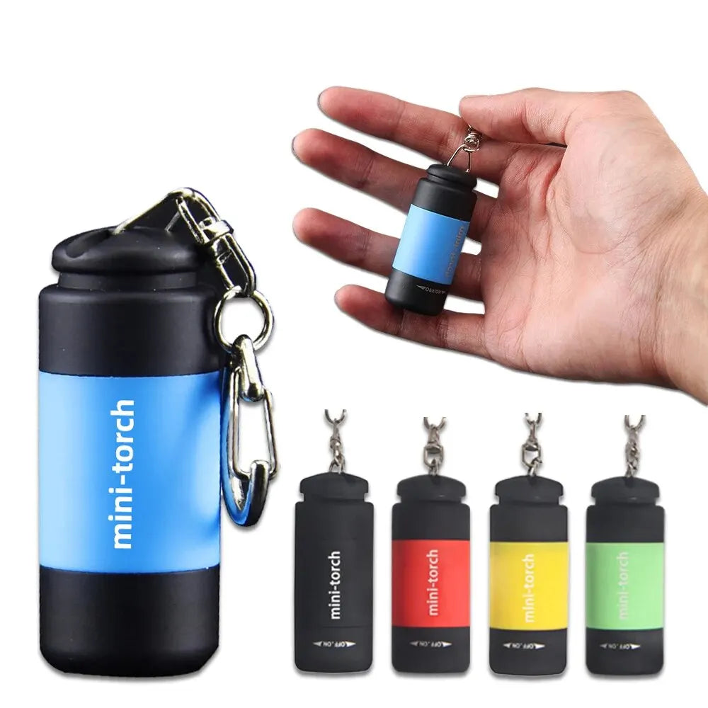SHUSTAR Mini USB Rechargeable Flashlight Keychain Torch Portable LED Light for Camping and Outdoor