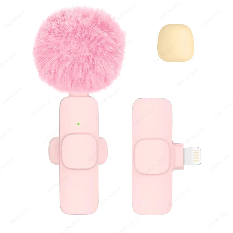 Wireless Lavalier Microphone Portable Mini Clip-On Mic for iPhone Android PC Camera Live Streaming