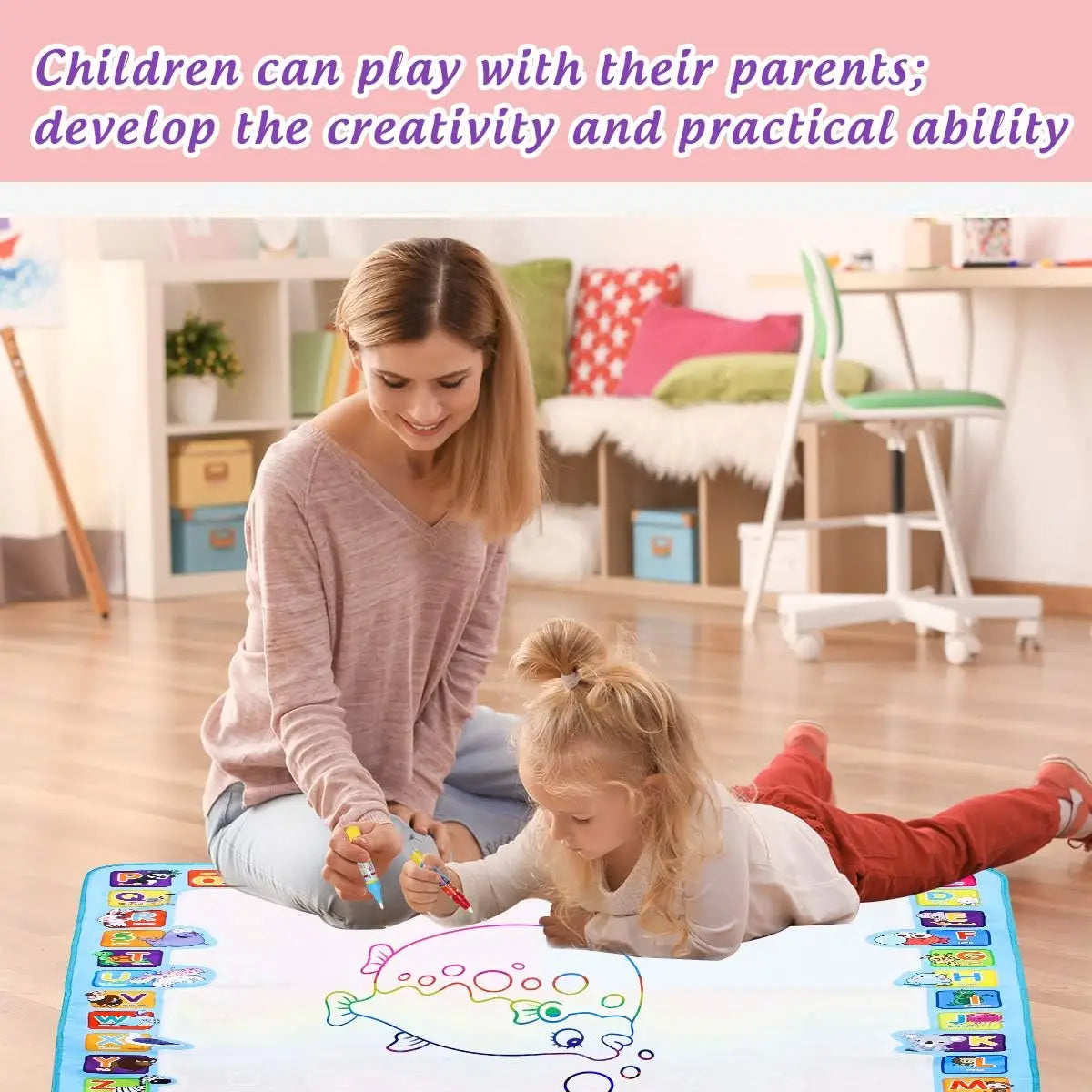 MAGIC WATER DRAWING MAT Reusable Doodle Painting Board Educational Montessori Toy Gift for Kids