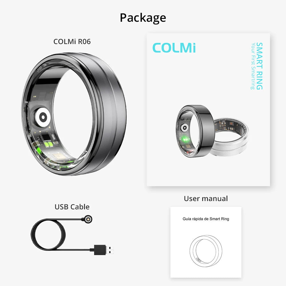 COLMI R06 Smart Ring for Men & Women – Heart Rate, Blood Oxygen Monitor & Fitness Tracker IP68
