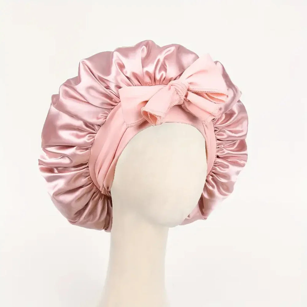 ADJUSTABLE SATIN SILK BONNET FOR SLEEPING | Unisex Hair Protection with Tie Band – 16 Colours