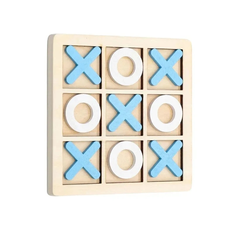 Montessori Wooden Mini Tic-Tac-Toe Noughts and Crosses Educational Puzzle Game for Kids Ages 3-12