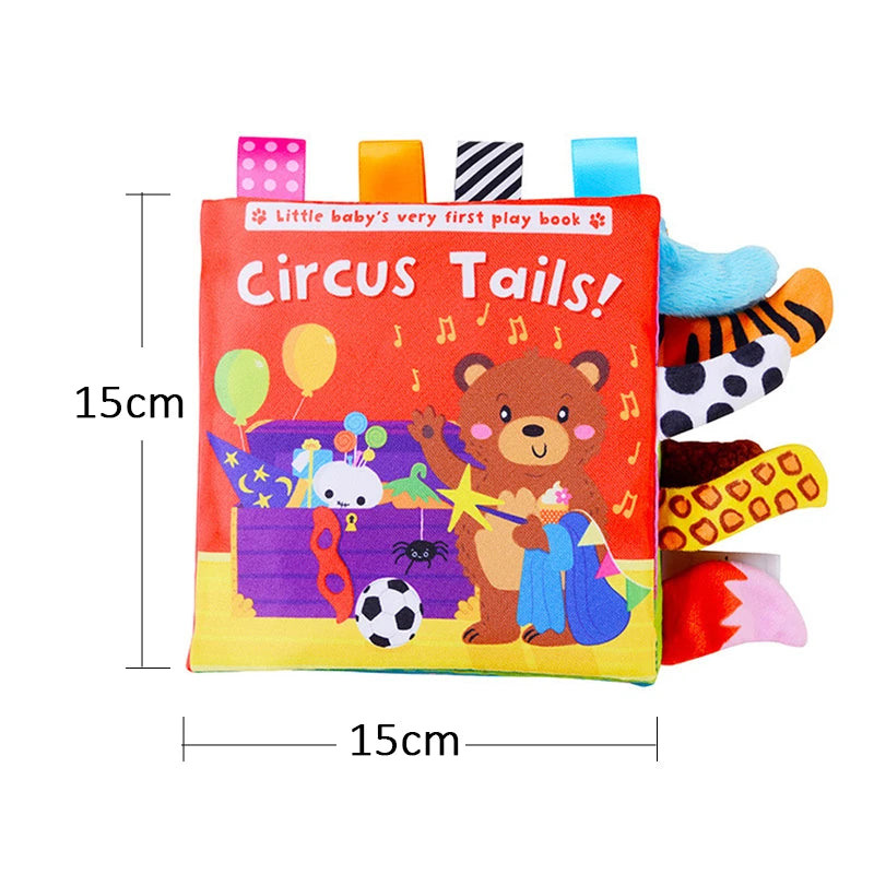 QWZ Soft Baby Cloth Books 3D Touch Feel High Contrast Sensory Stroller Toy for Newborns & Infants