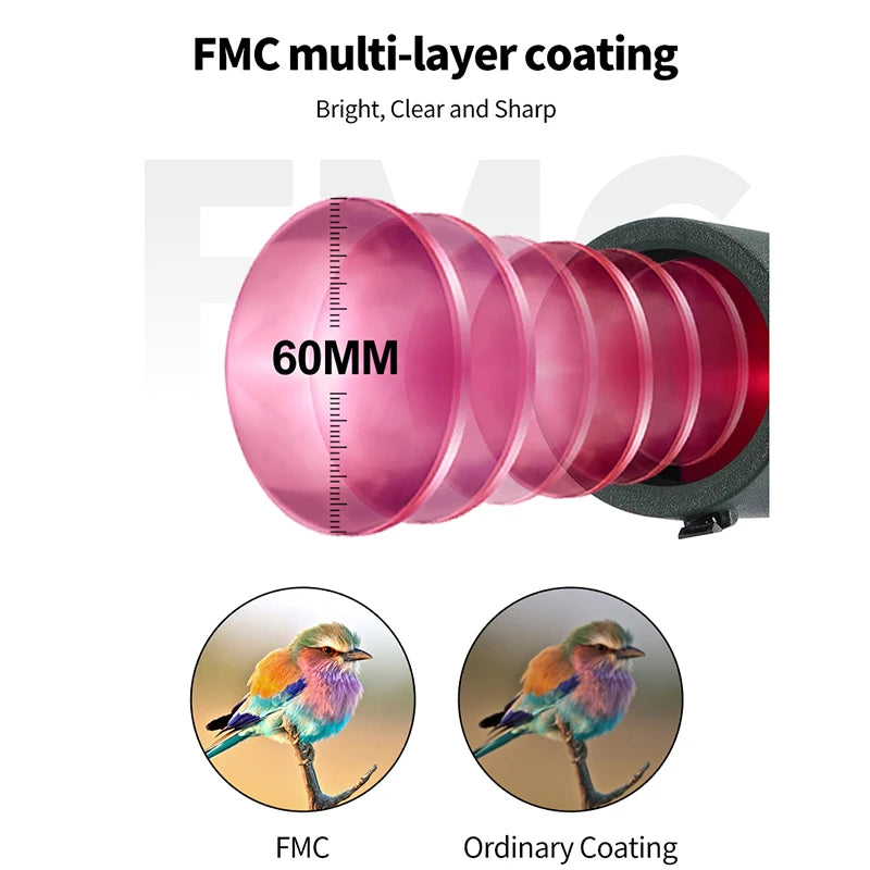 25–75x60 High-Power Spotting Scope with BAK4 Prism and ED Lens for Birdwatching and Outdoor Use Kit