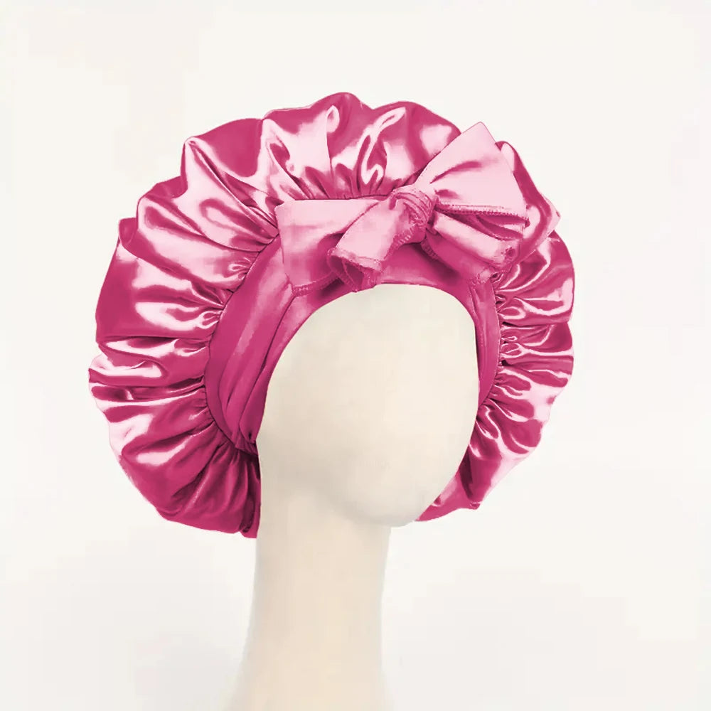 ADJUSTABLE SATIN SILK BONNET FOR SLEEPING | Unisex Hair Protection with Tie Band – 16 Colours