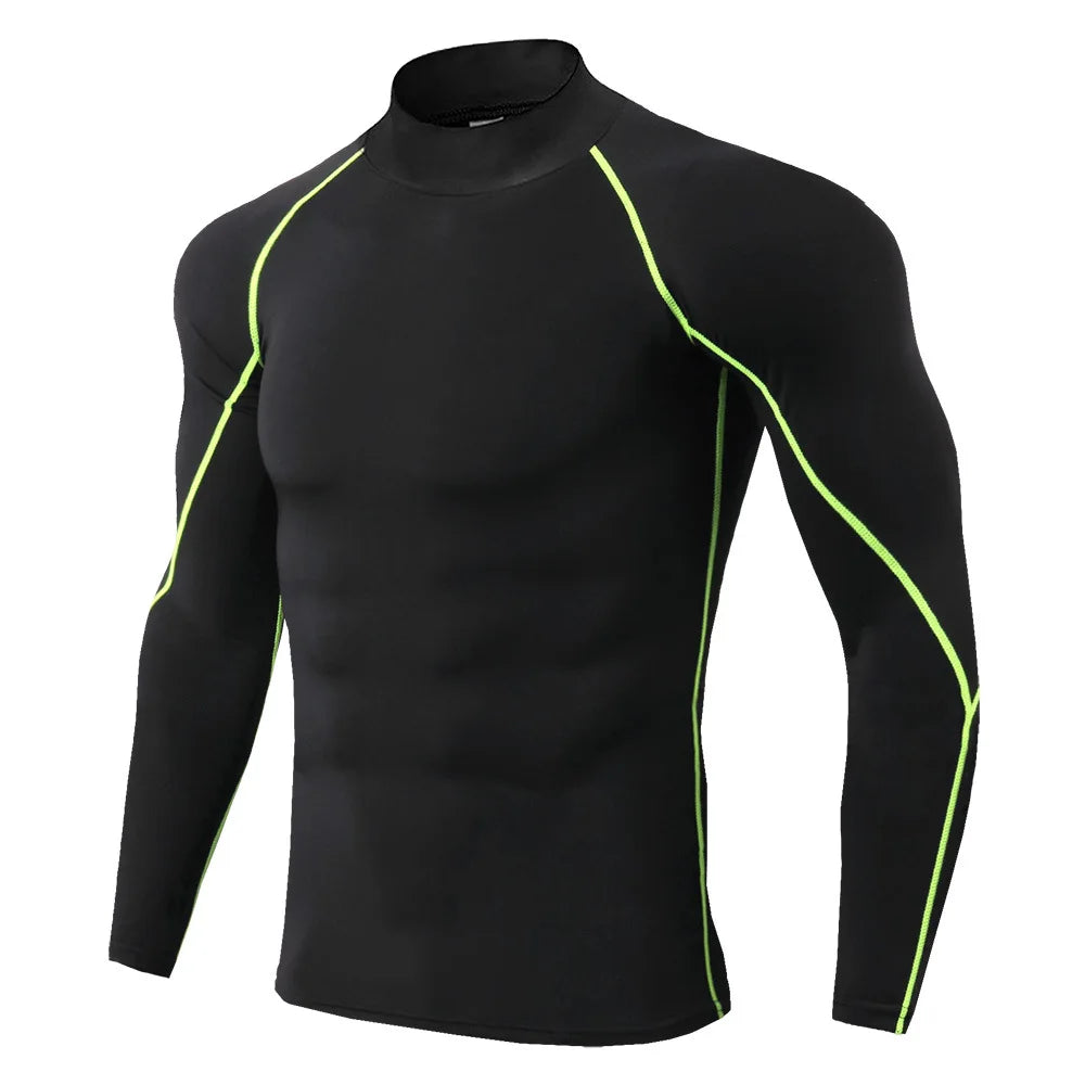 Long Sleeve Men’s Compression T-Shirt – Quick Dry Gym Top for Fitness, Running & Bodybuilding