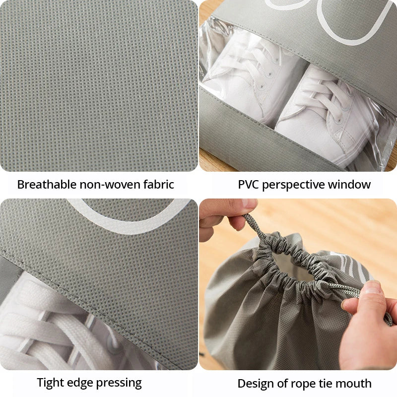 5pcs Waterproof Shoe Storage Bags Thickened Non-Woven Fabric Travel Shoe Pouch Moisture proof Set