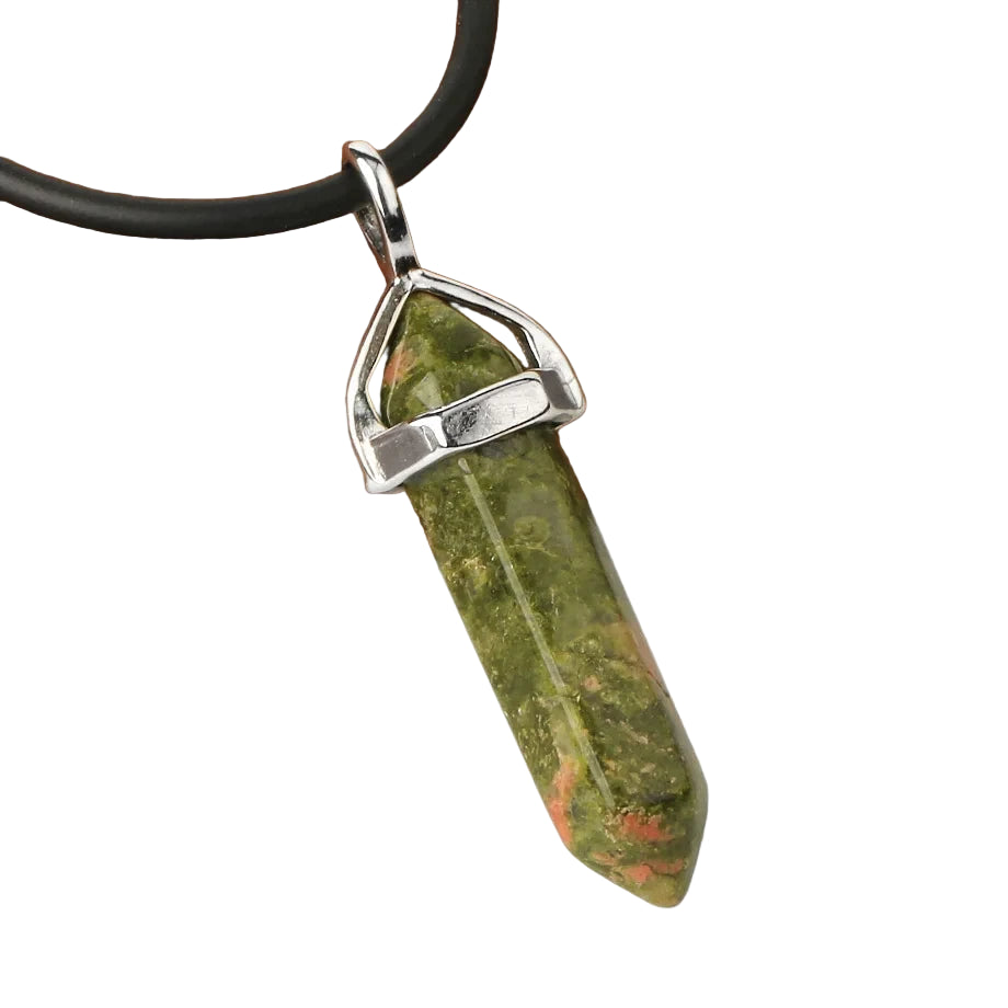 Natural Gemstone Hexagonal Bullet Necklace Quartz Crystal Pendant Chakra Healing Reiki Jewellery