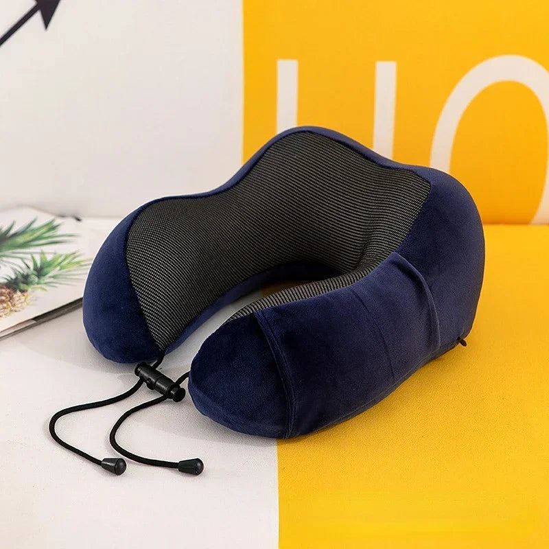 Travel Neck Pillow U-Shaped Memory Foam for Airplane, Sleeping, Cervical Support and Comfort