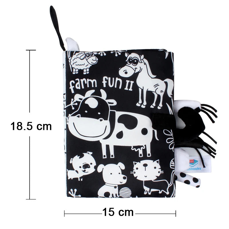 QWZ Soft Baby Cloth Books 3D Touch Feel High Contrast Sensory Stroller Toy for Newborns & Infants