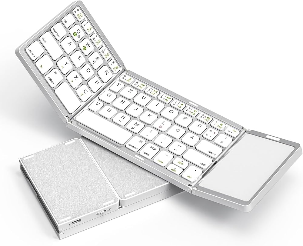 B033 Mini Wireless Folding Keyboard with Touchpad Bluetooth for Windows, Android, iOS, iPad & Phone