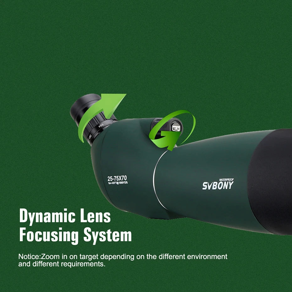 SVBONY 25-75x70 Spotting Scope Monocular Telescope FMC BAK4 Waterproof Zoom for Bird Watching