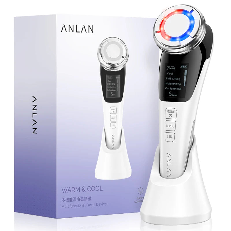 ANLAN EMS Facial Massager Microcurrent Face Lifting Deep Cleansing Beauty Device Hot Cold Therapy