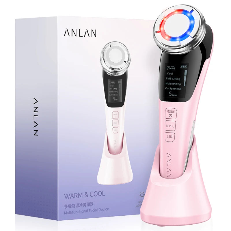 ANLAN EMS Facial Massager Microcurrent Face Lifting Deep Cleansing Beauty Device Hot Cold Therapy