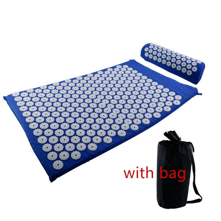 Non-Slip Acupressure Massage Mat and Pillow Set for Yoga Pilates Fitness Back Stress Relief
