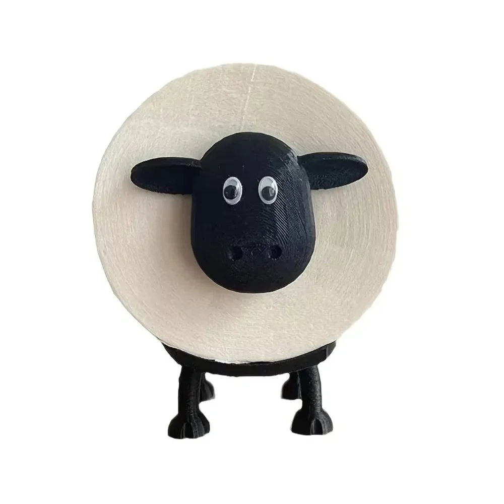 Cute Sheep Toilet Paper Holder Stand Cartoon Animal Bathroom Decor Non-Slip Space Saving Design
