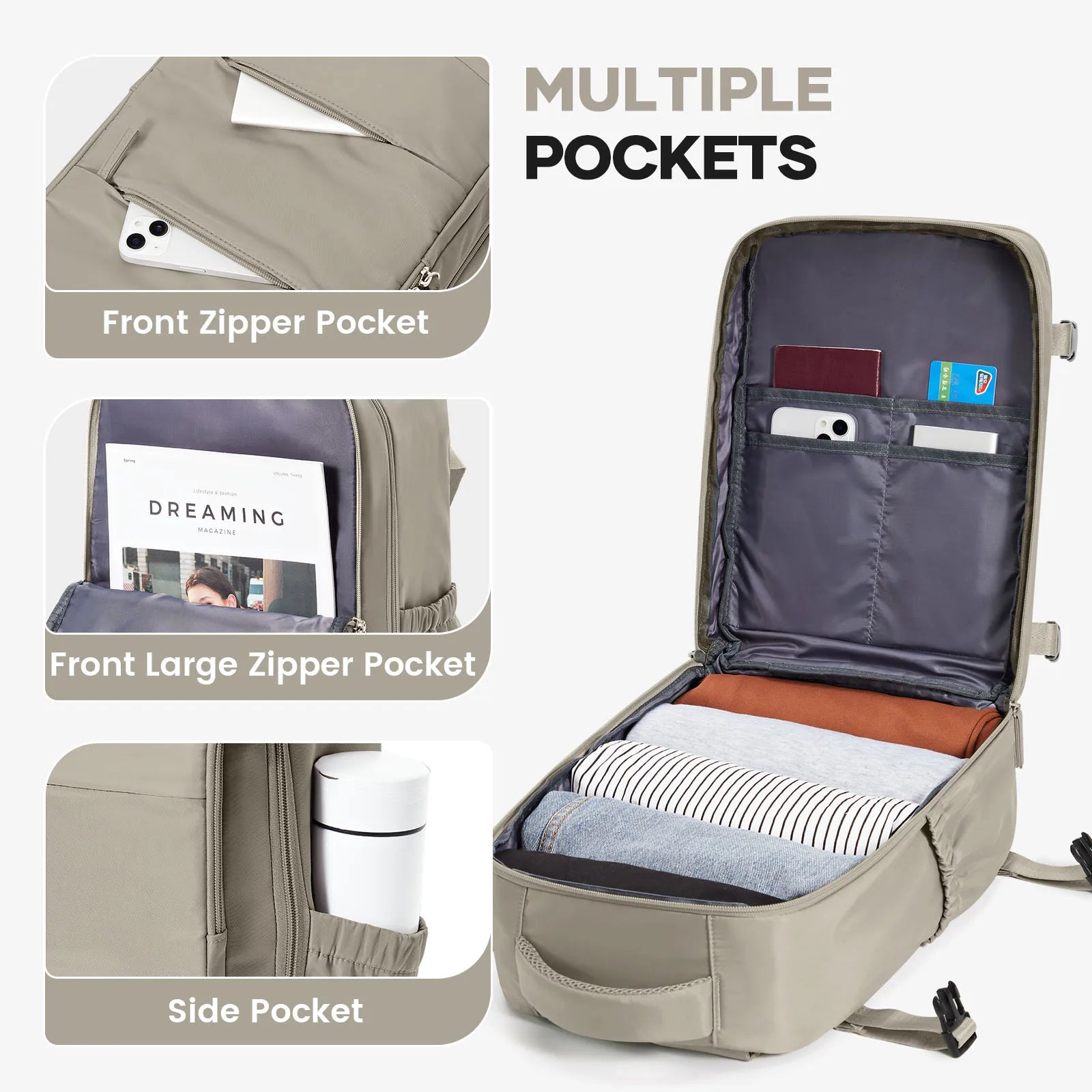 Waterproof Backpack 40x20x25 Cabin Bag Airplane Travel Laptop Bag Casual Hand Luggage