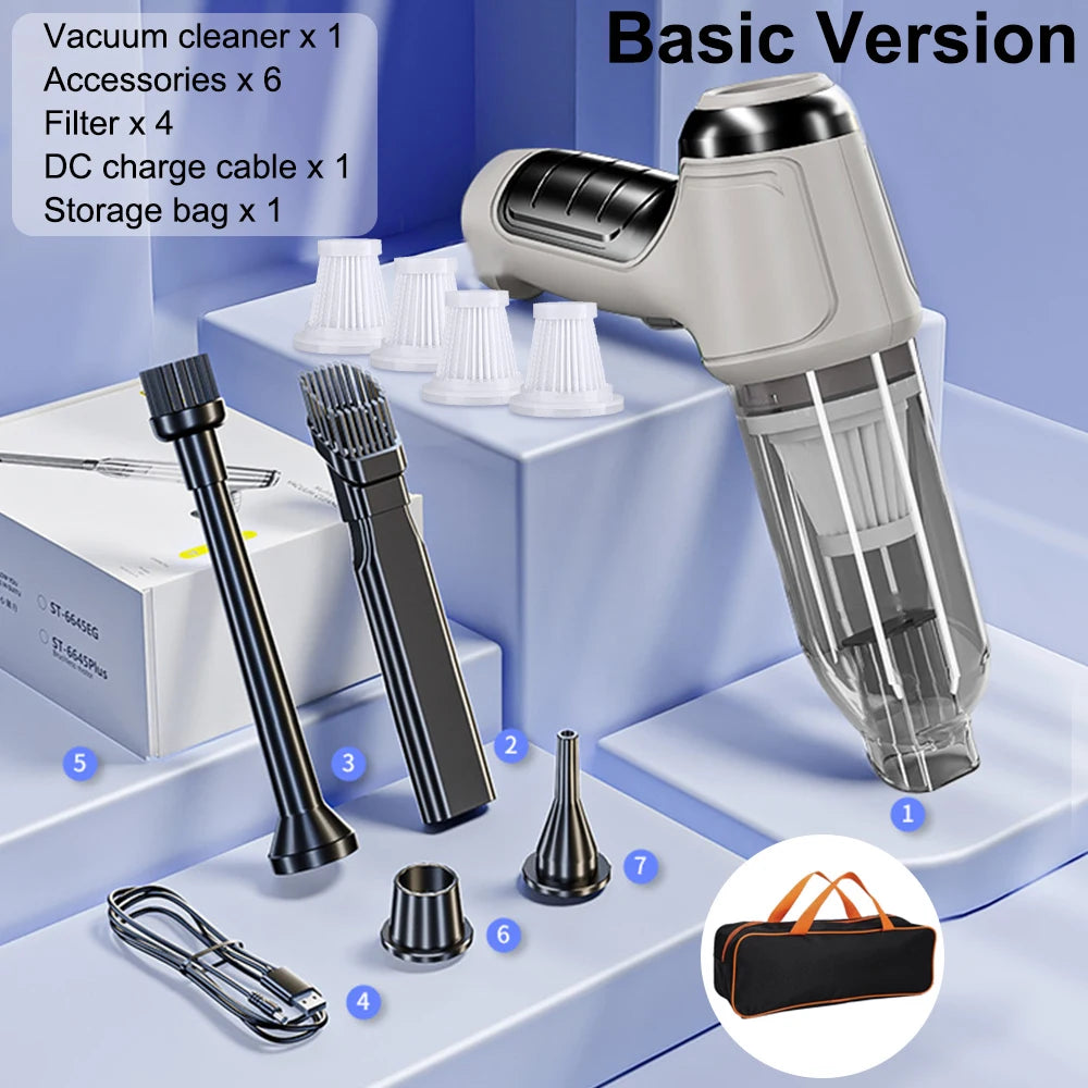 Wireless Car Vacuum Cleaner 95000Pa Strong Suction – Handheld Portable Mini Cleaner for Car & Home