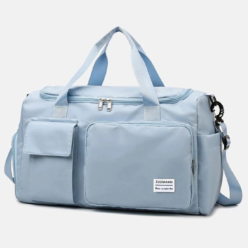 Carry on travel bag large capacity weekender overnight duffle with shoe compartment for women