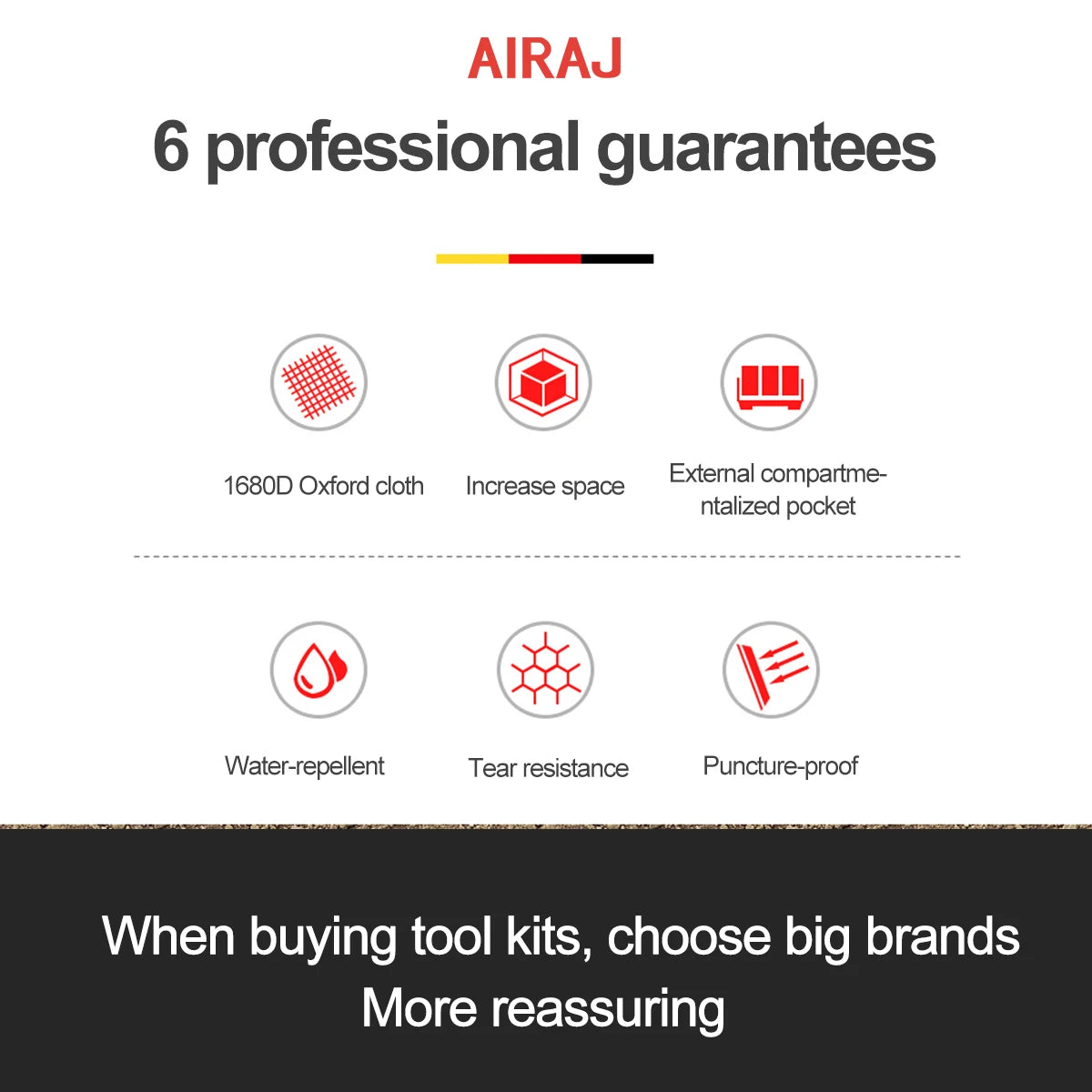 AIRAJ Multifunctional Tool Bags 1680D Oxford Cloth Waterproof Wear-Resistant Electrician Storage Bag