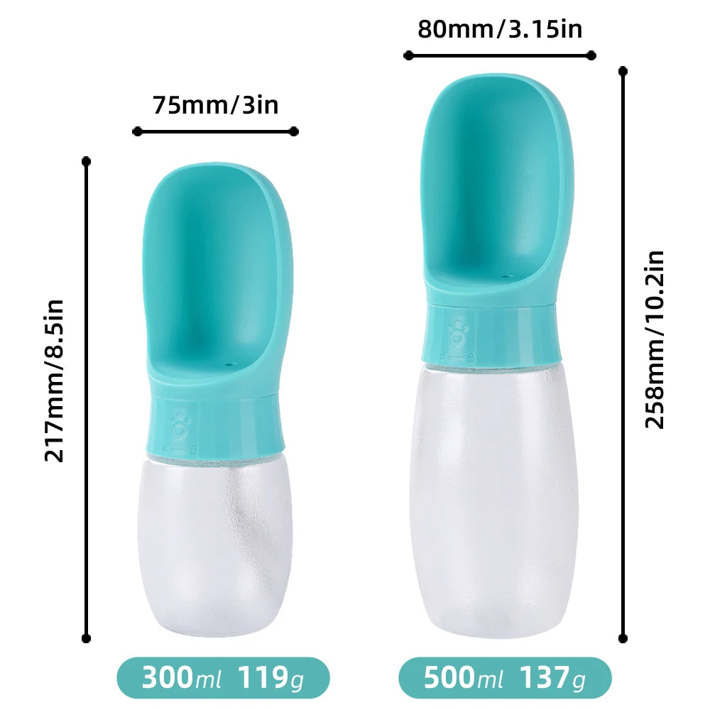 500ml Dog Water Bottle Portable Drinking Bowl Travel Pet Dispenser for Dogs & Cats Leak Proof Cup