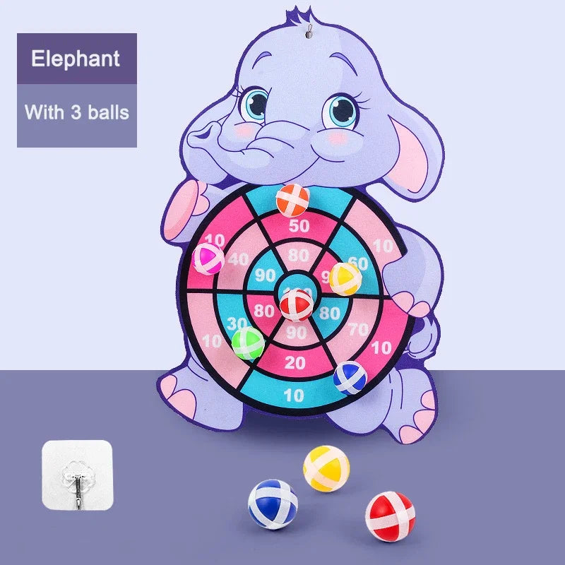 Educational Sticky Ball Dart Board Indoor Game for Kids 3-7 Montessori Sports Toy Birthday Gift