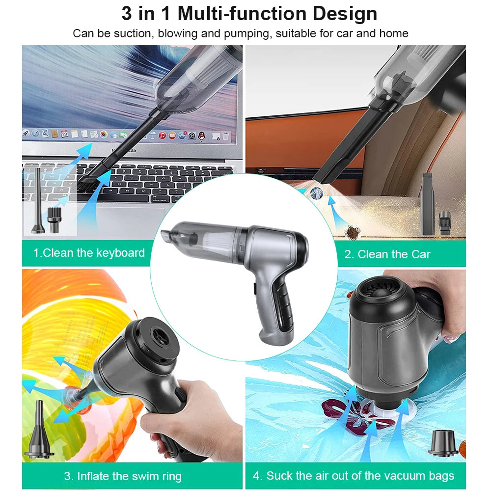 Wireless Car Vacuum Cleaner 95000Pa Strong Suction – Handheld Portable Mini Cleaner for Car & Home