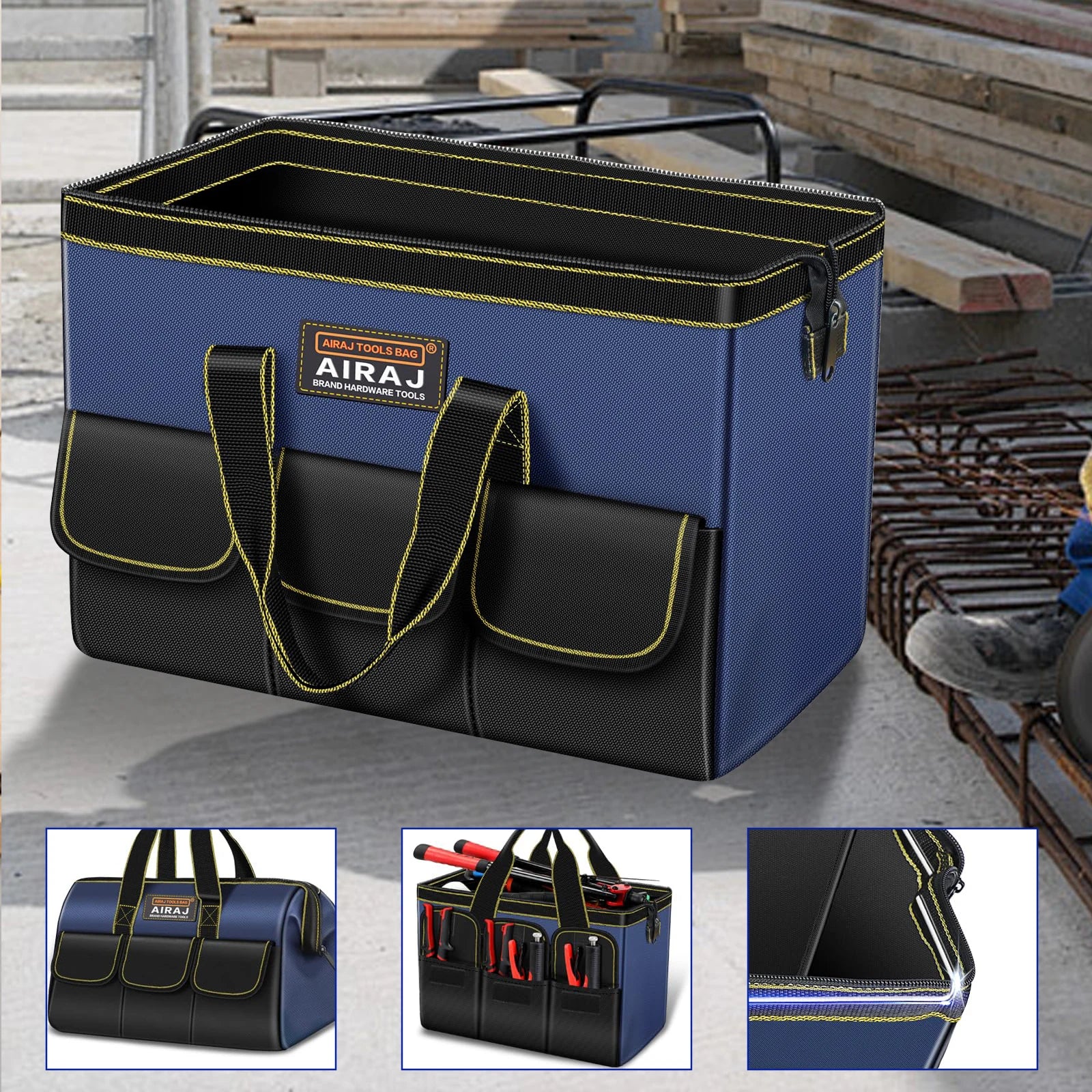 AIRAJ Multifunctional Tool Bags 1680D Oxford Cloth Waterproof Wear-Resistant Electrician Storage Bag