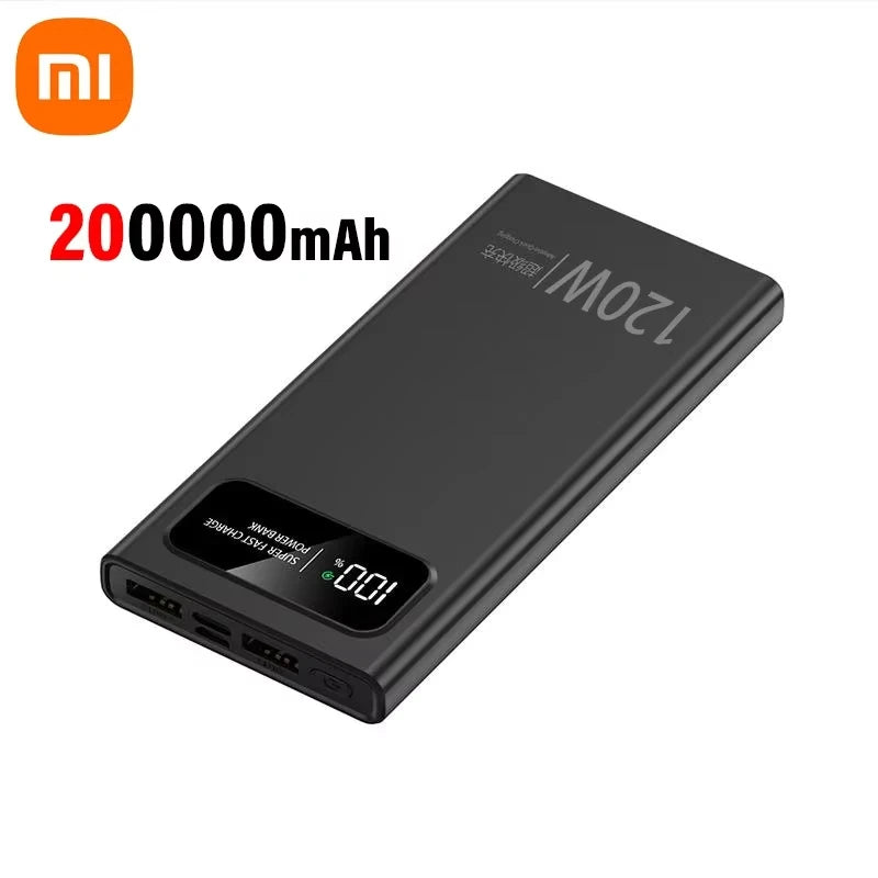 XIAOMI 200000mAh Power Bank 120W Super Fast Charging LED Display High Capacity for iPhone Samsung