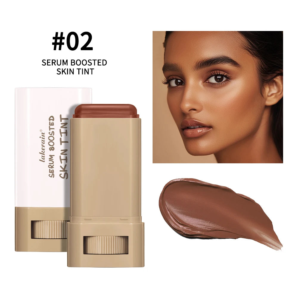 LAKERAIN Serum Boosted Skin Tint Balm Stick Foundation with Hydrating Plumping Radiant Coverage