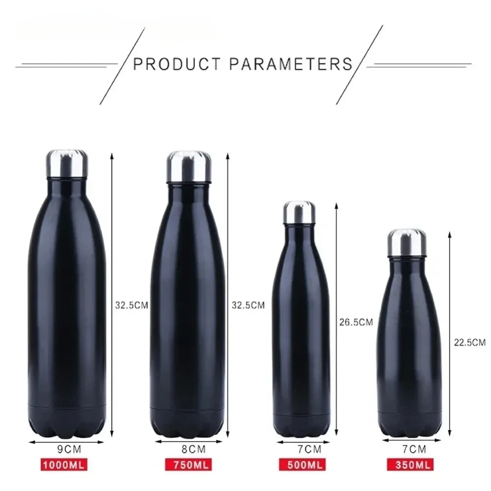 Stainless Steel Double Wall Insulated Thermos Flask Vacuum Sports Water Bottle 350ml 500ml 750ml 1L