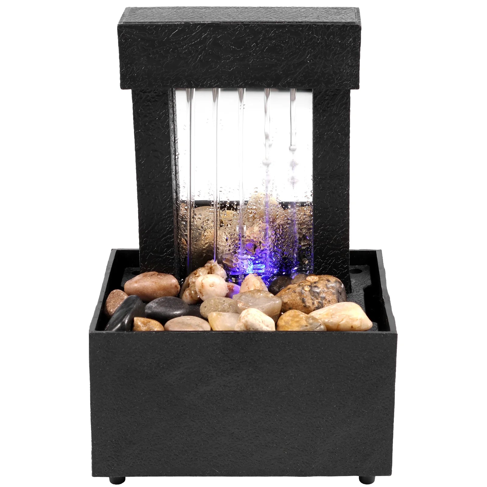 Tabletop Waterfall Desktop Fountain with Soft Lights Flowing Water Relaxation Meditation Gift