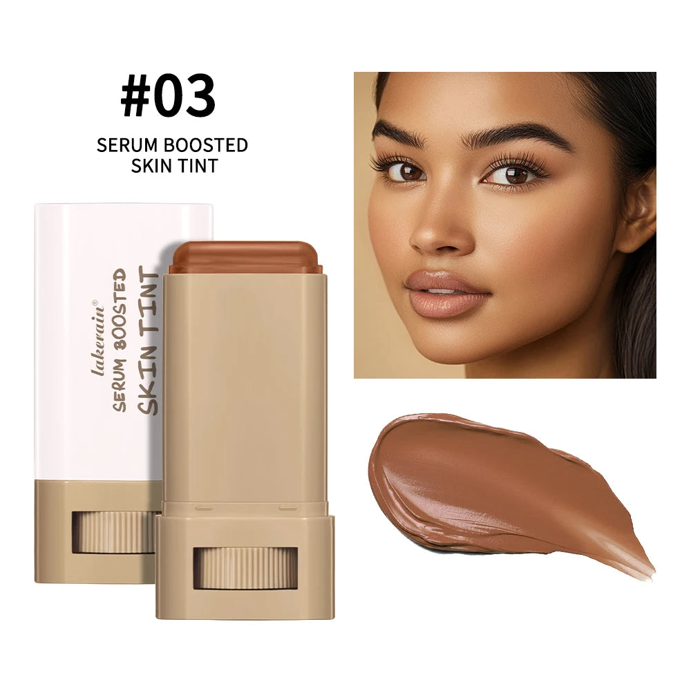 LAKERAIN Serum Boosted Skin Tint Balm Stick Foundation with Hydrating Plumping Radiant Coverage