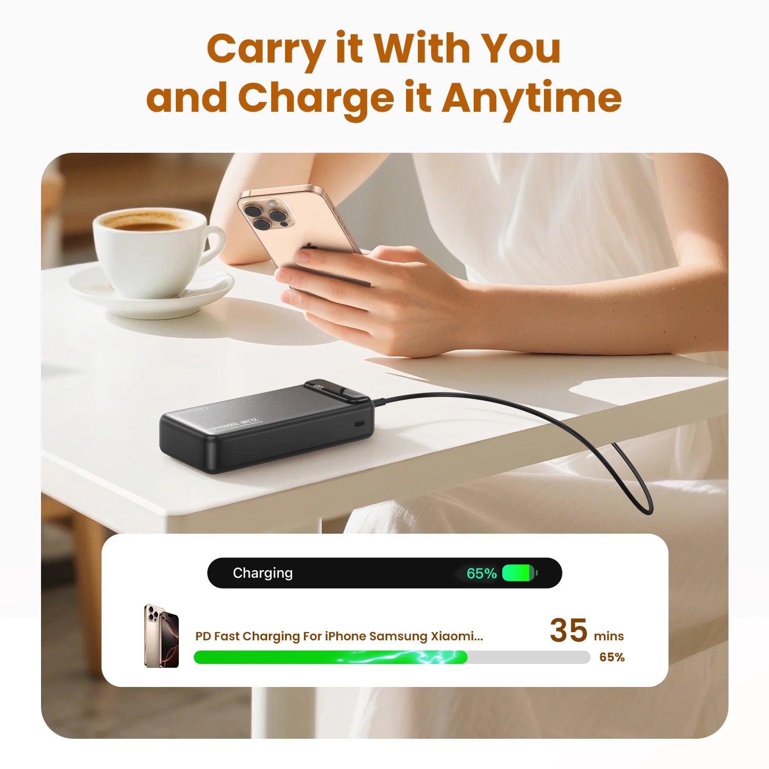 22.5W 20000mAh Portable Power Bank Fast Charging External Battery for iPhone Samsung Xiaomi iPad