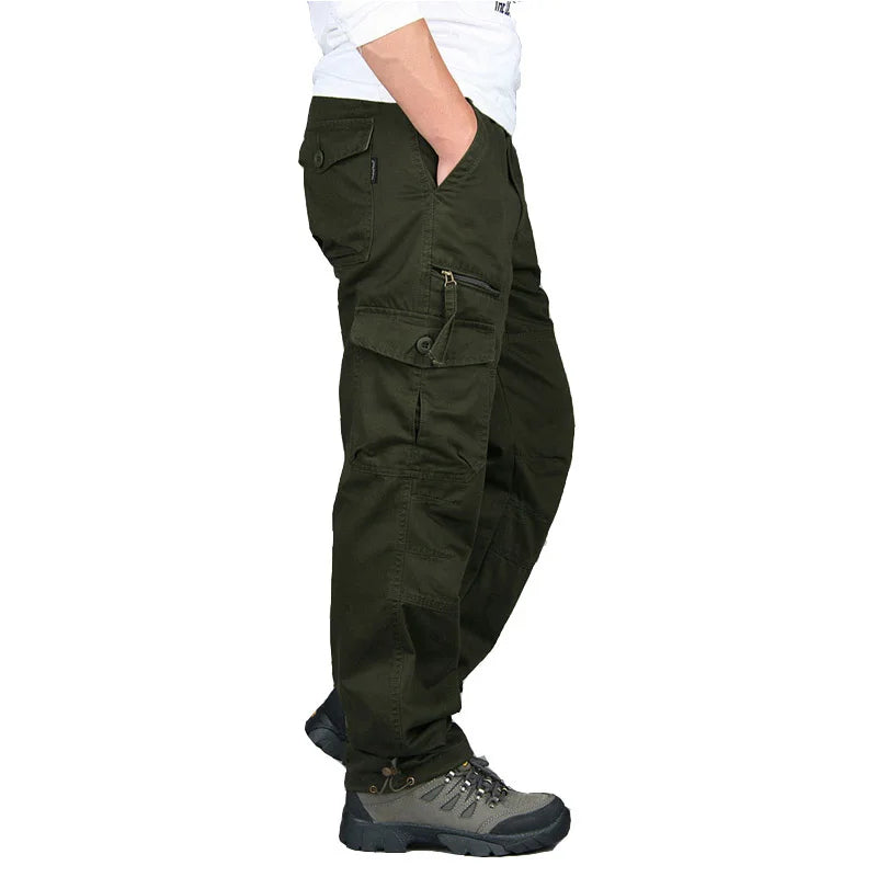 Men’s Autumn Cotton Cargo Pants Tactical Work Trousers Casual Military Outdoor Wear For Men Durable