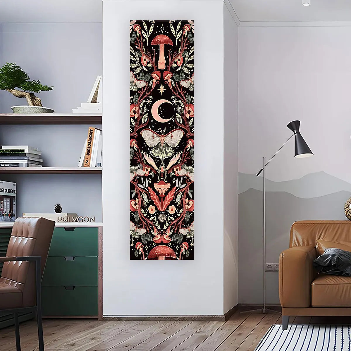Gothic Witchy Sun Moon Tapestry Wall Hanging Aesthetic Bedroom Living Room Decor Celestial Wall Art