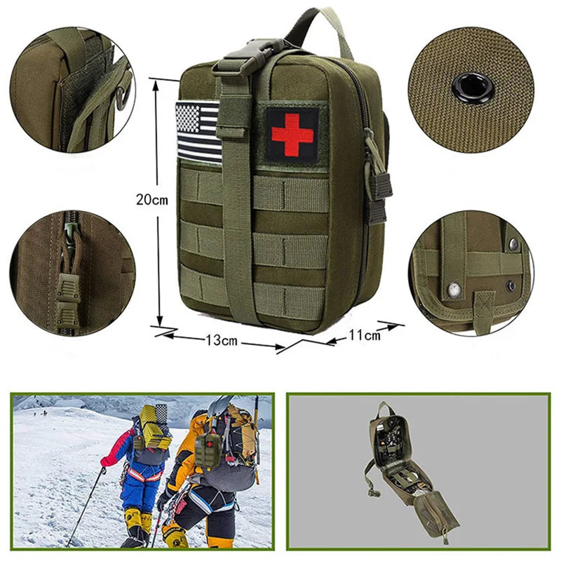 Survival First Aid Kit Full Outdoor MOLLE Trauma Bag for Camping, Hiking & Emergency Preparedness
