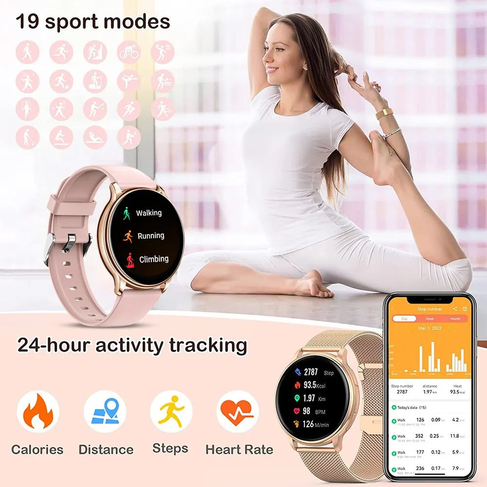 MEVADEN Y22 Bluetooth Call Smart Watch for Men and Women Fitness Tracker Heart Rate Android iOS