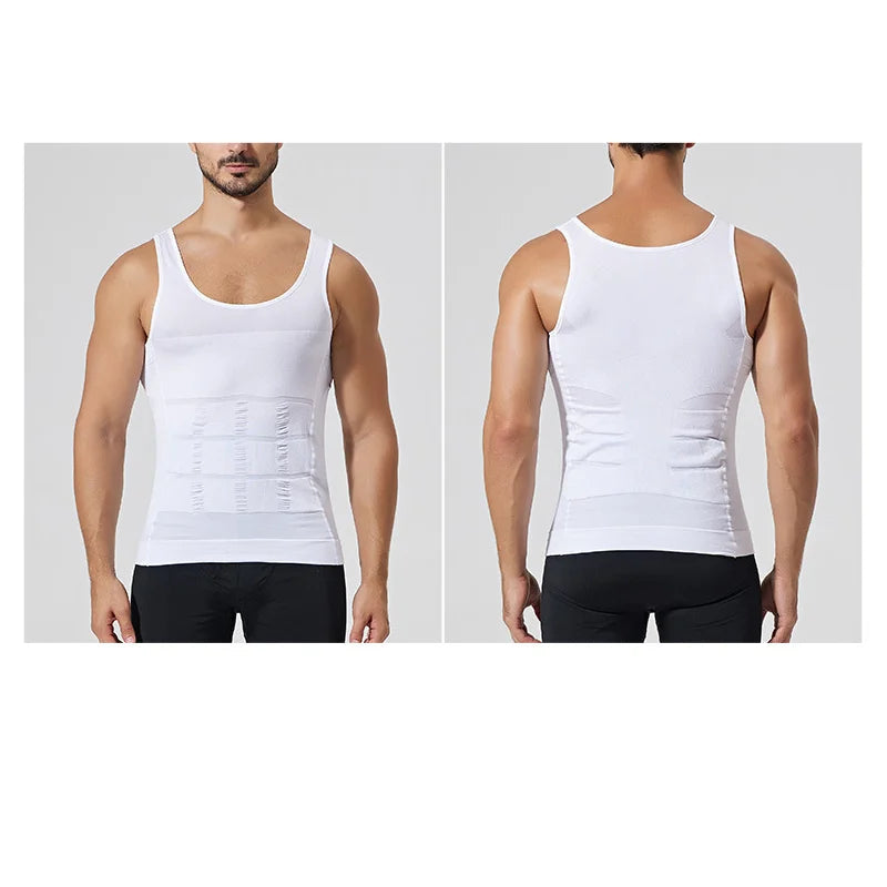 YBFDO Men's Slimming Compression Vest – Seamless Body Shaper, Waist Trainer, Belly Control Undershirt