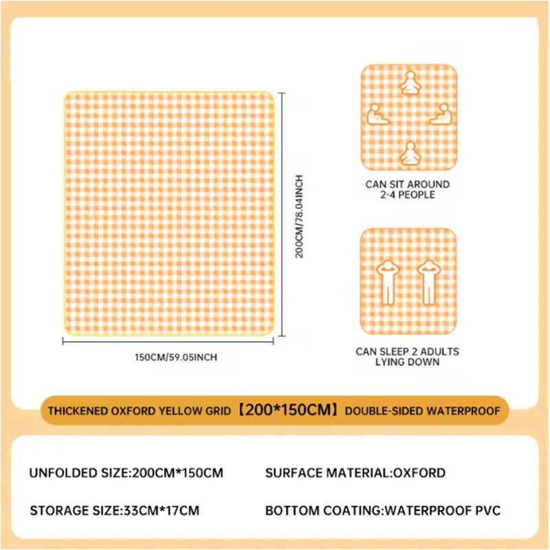 Folding Camping Mat Waterproof Sandproof Outdoor Picnic Blanket Large Beach Tent Travel Mat