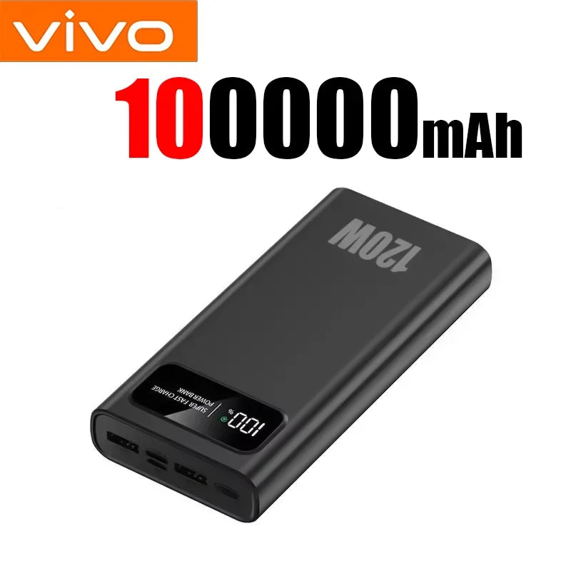 VIVO 200000mAh High Capacity 120W Super Fast Charging Power Bank LED Display for iPhone Xiaomi Samsung