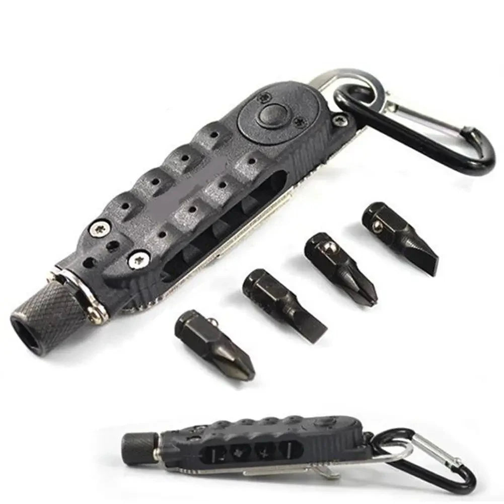 Multifunctional Mini Screwdriver Keychain Outdoor EDC Portable Steel Repair Tool for Camping